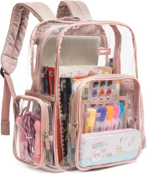 J.CARP Clear Bag Heavy Duty Backpack Durable Transparent See Through Bag
