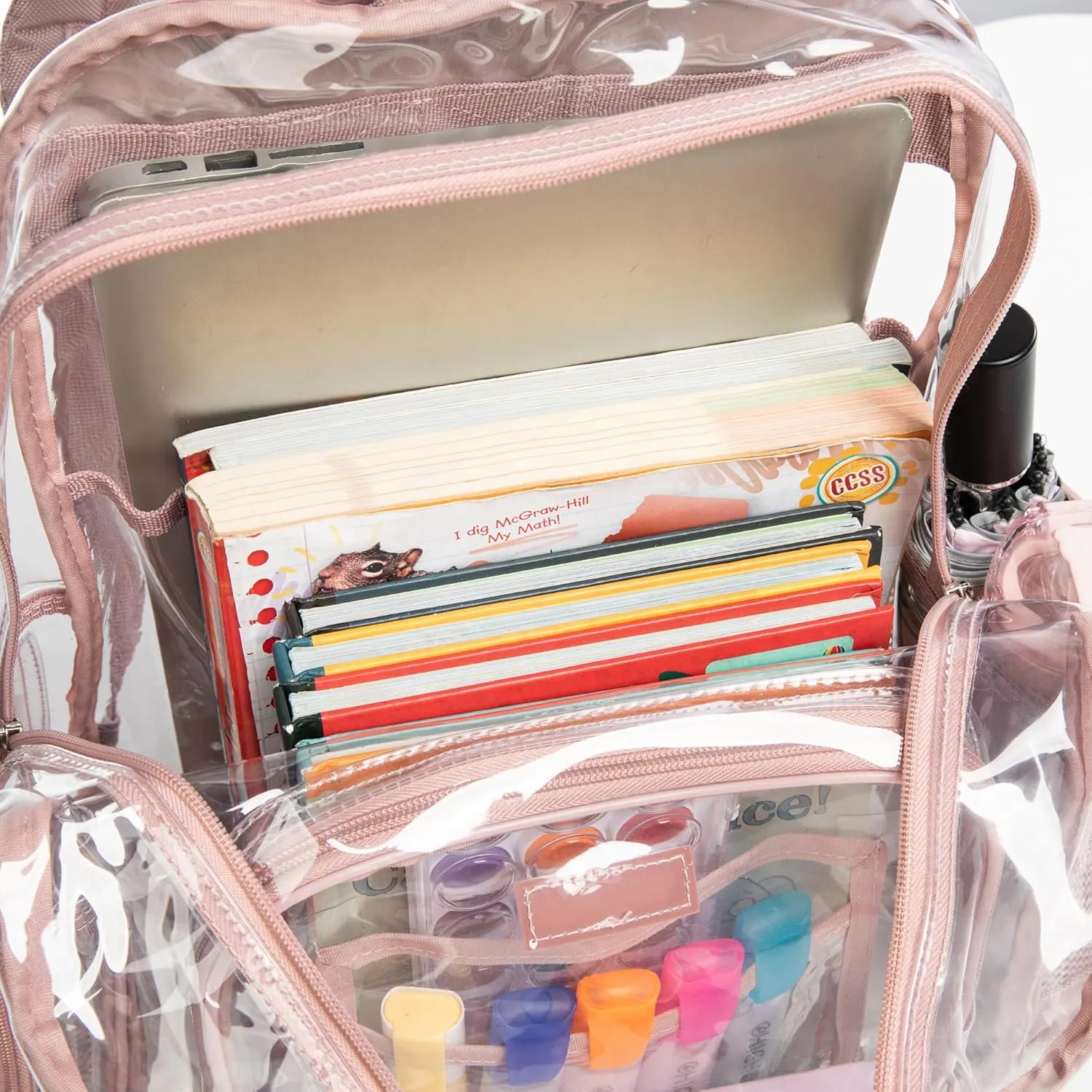 J.CARP Clear Bag Heavy Duty Backpack Durable Transparent See Through Bag