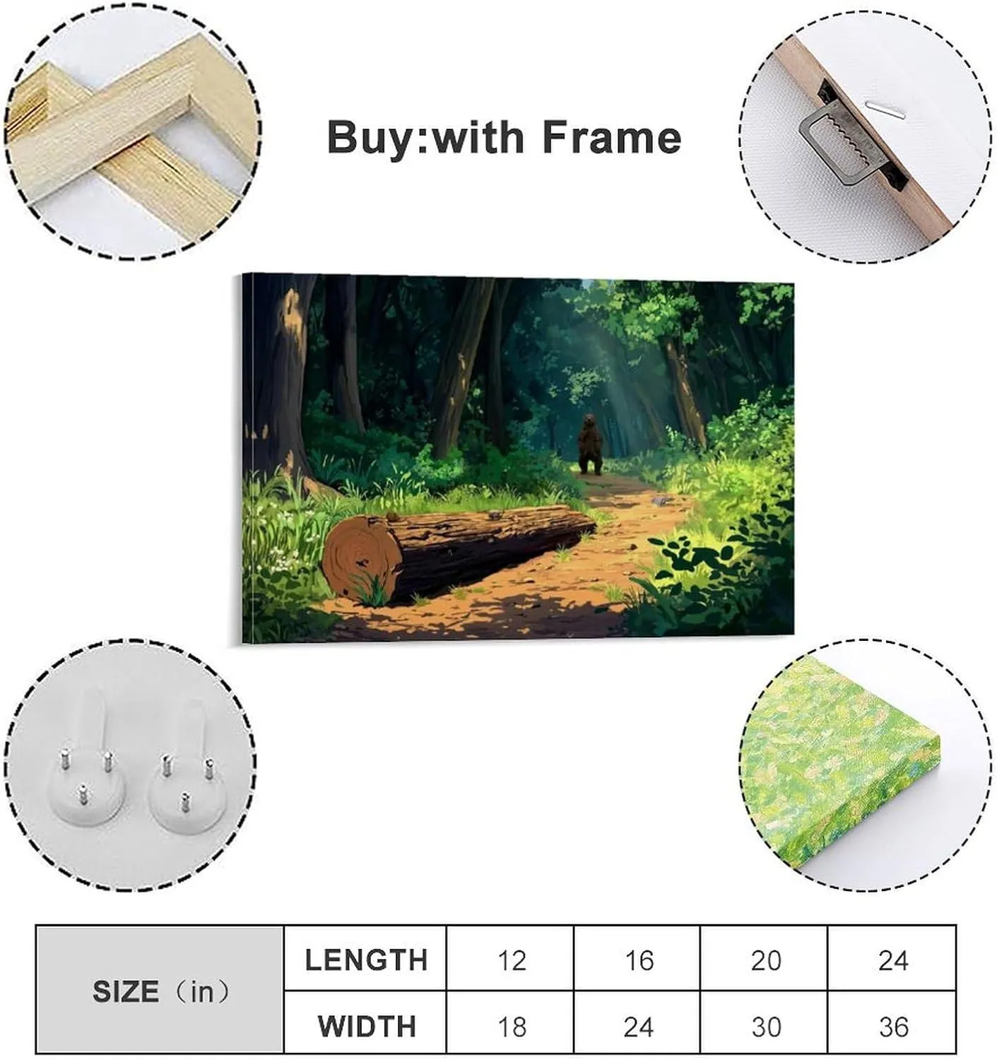 JDOOLNXF Wild Forest Trails Poster Canvas Print Wall Art HD Print on Canvas Painting Wall Art for Living Room Decor Boy Gift Frame-style-19 08x12inch(20x30cm)