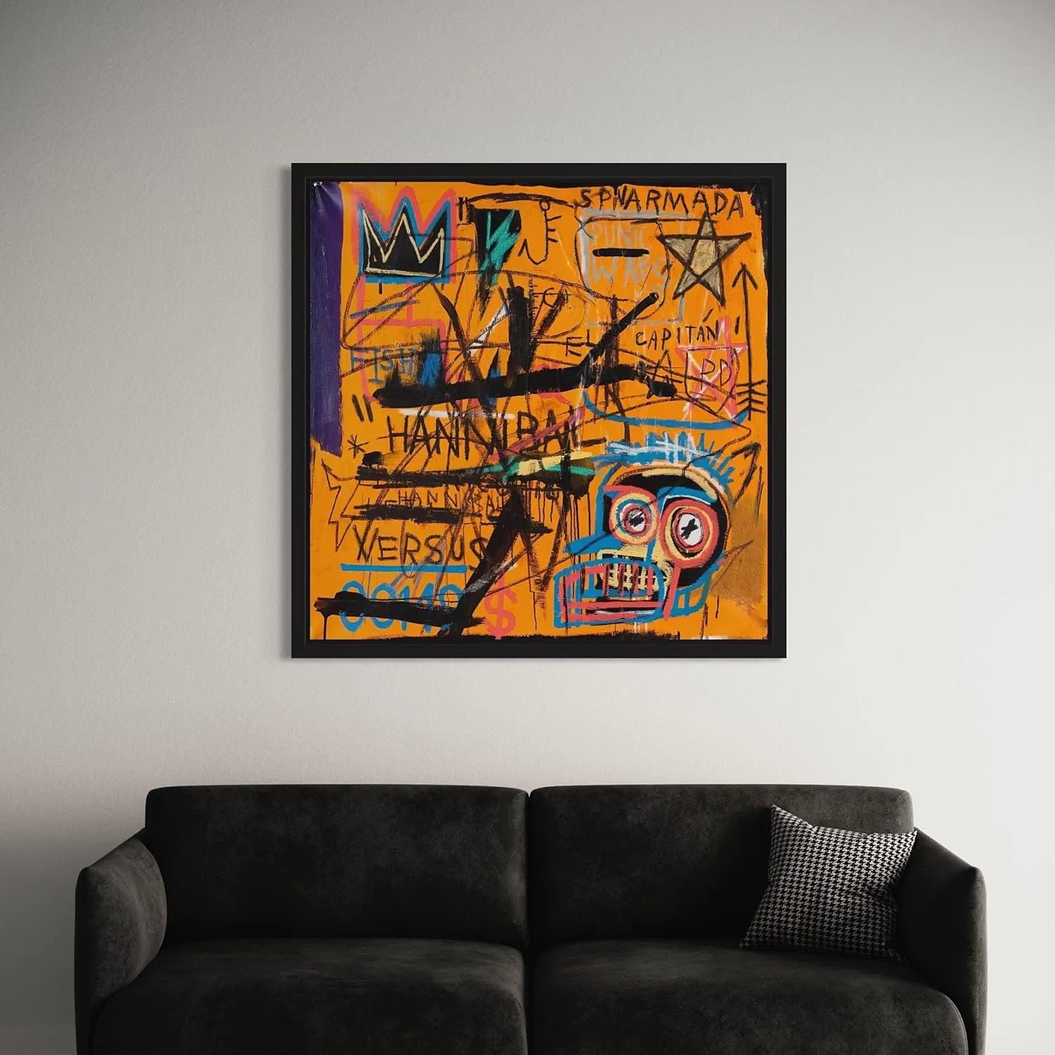 Jean-Michel Basquiat Untitled 1982 Canvas | Abstract Graffiti Art Print | Contemporary Urban Wall Decor