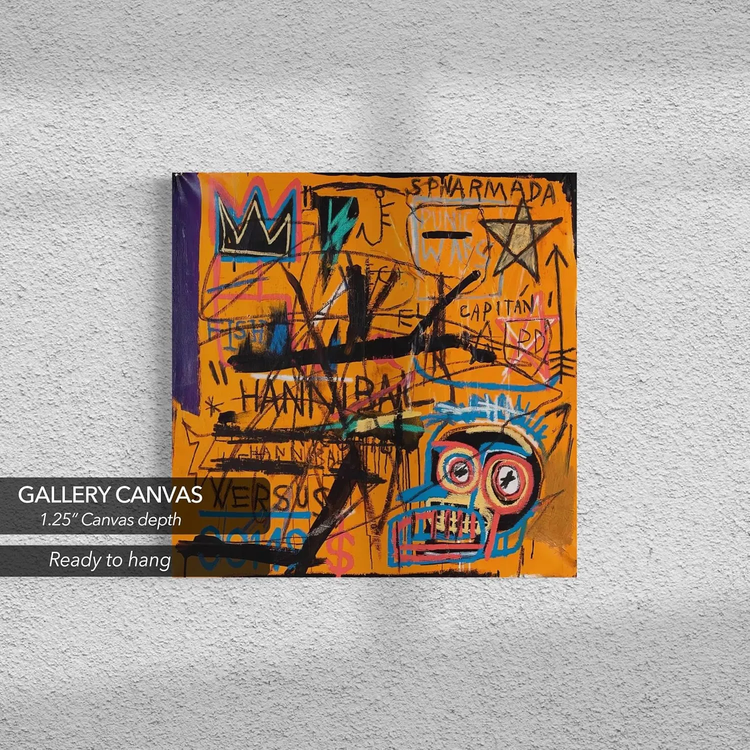 Jean-Michel Basquiat Untitled 1982 Canvas | Abstract Graffiti Art Print | Contemporary Urban Wall Decor