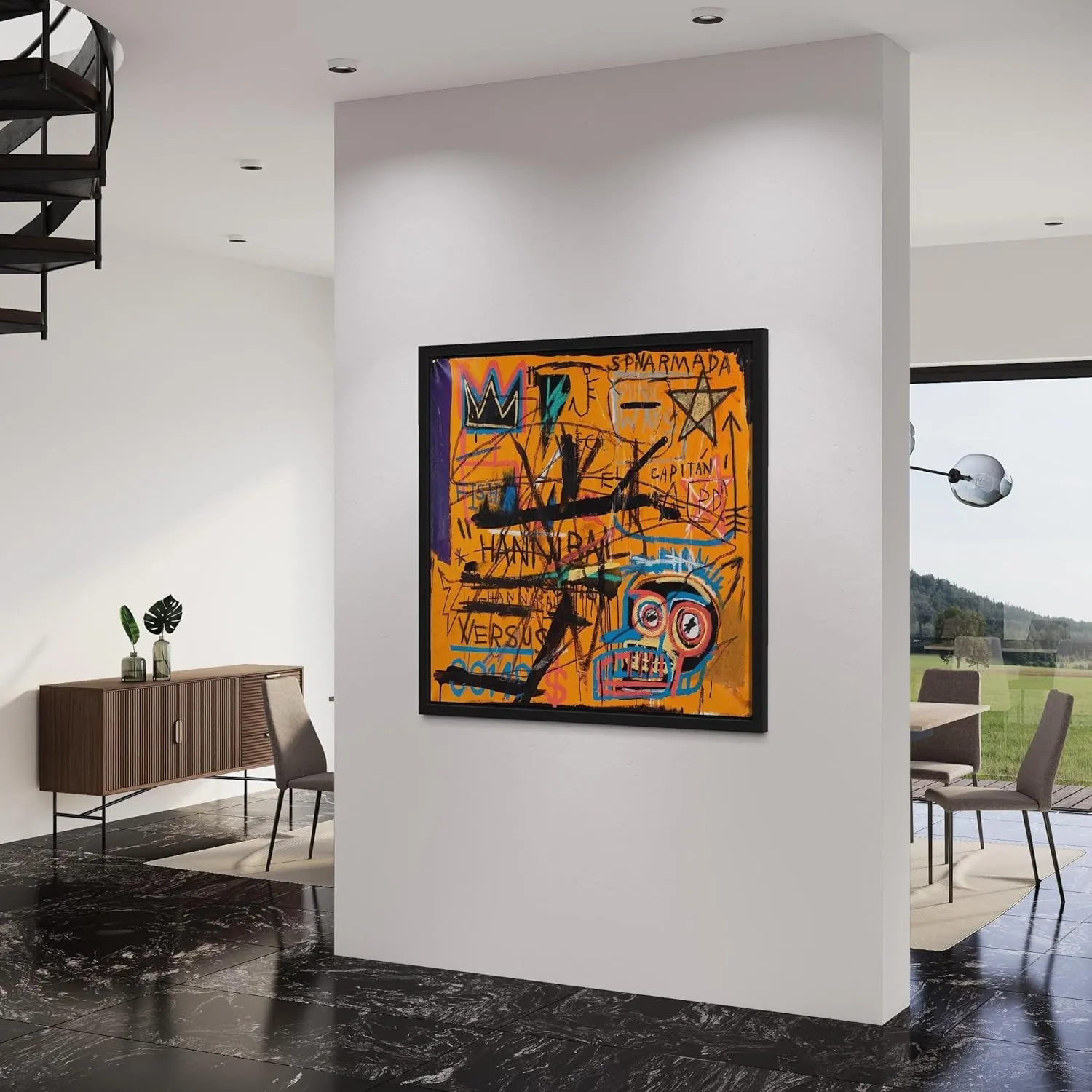 Jean-Michel Basquiat Untitled 1982 Canvas | Abstract Graffiti Art Print | Contemporary Urban Wall Decor