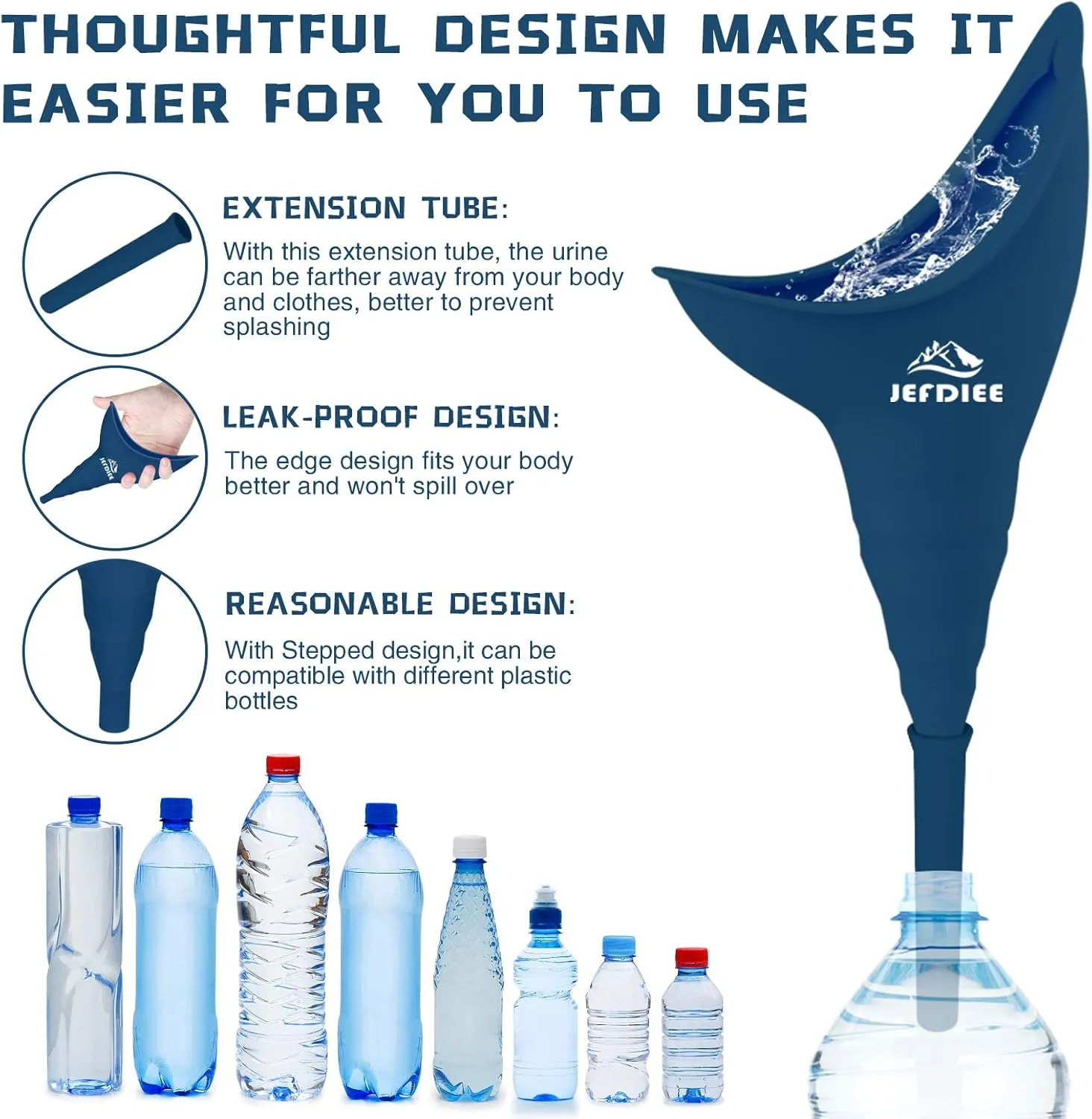 JefDiee Female Urination Device - Silicone Pee Funnel Allows Women to Pee Standing Up