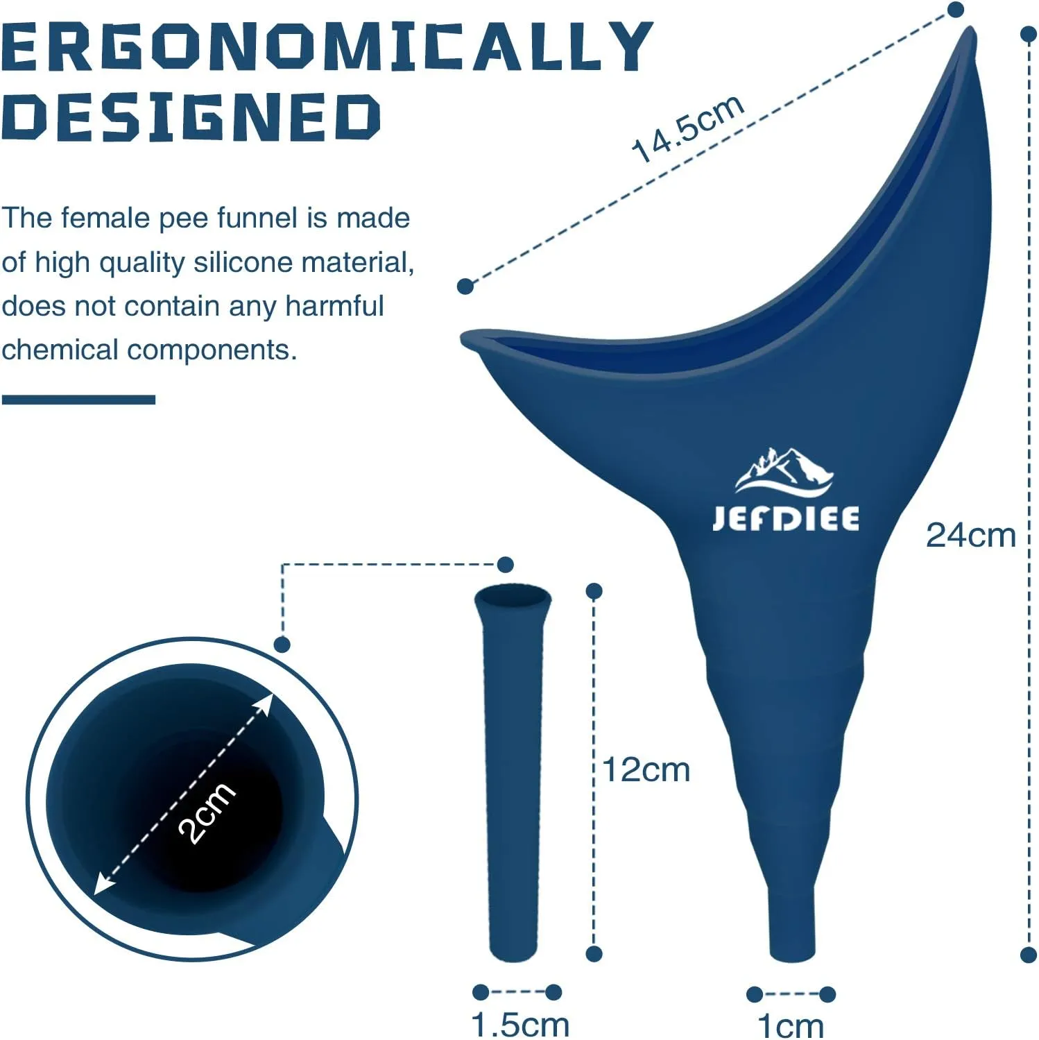 JefDiee Female Urination Device - Silicone Pee Funnel Allows Women to Pee Standing Up