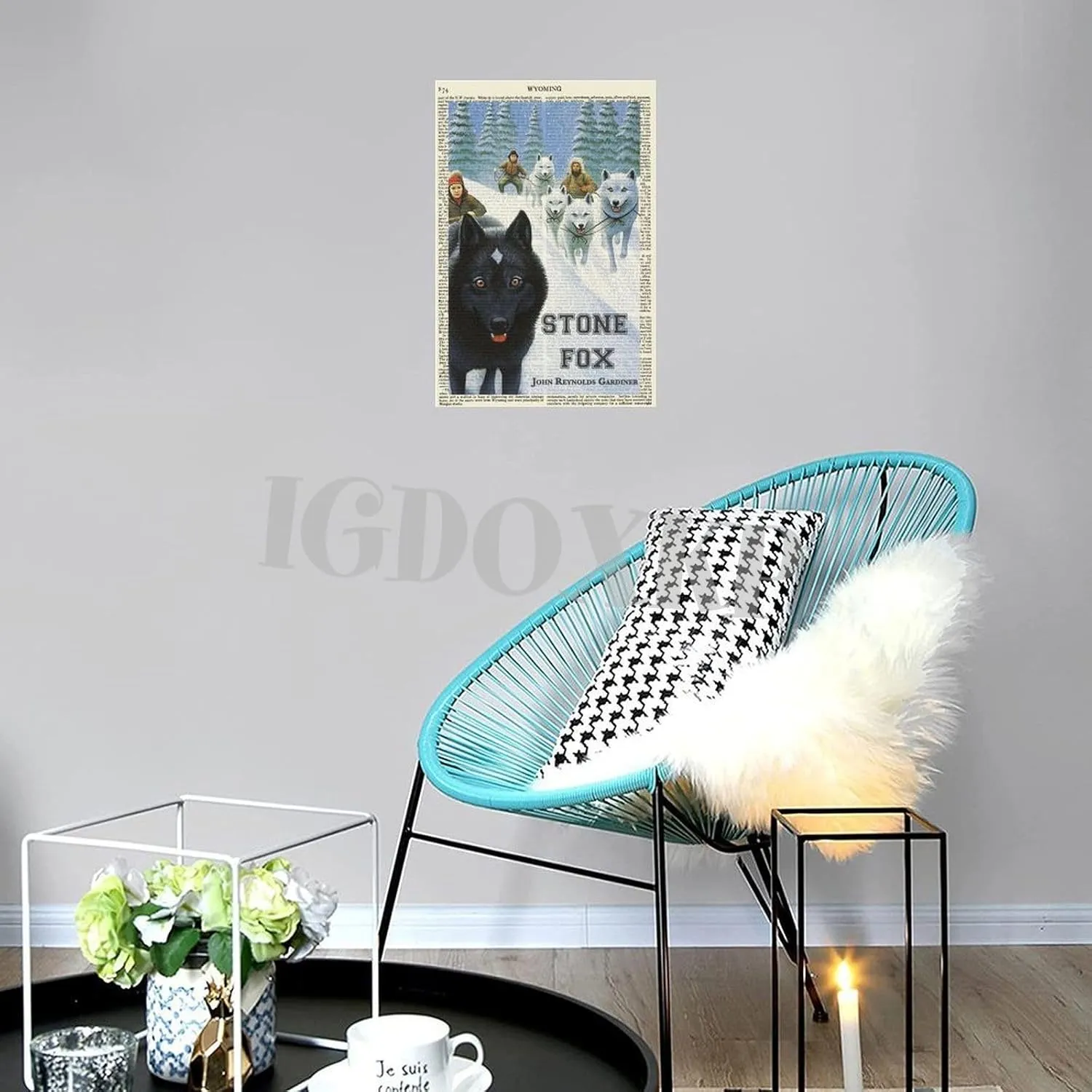 JOLUCE Stone Fox by John Reynolds Gardiner Poster Canvas Poster Bedroom Decor Office Room Decor Gift Unframe-style 08x12inch(20x30cm)