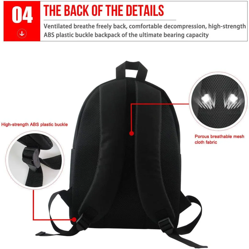 JooMeryer Teenage Girls' Boys' Animal Wolf School Backpack Bookbag Outdoor Travel Backpack Daypack Knapsack,Thunderbolt Wolf