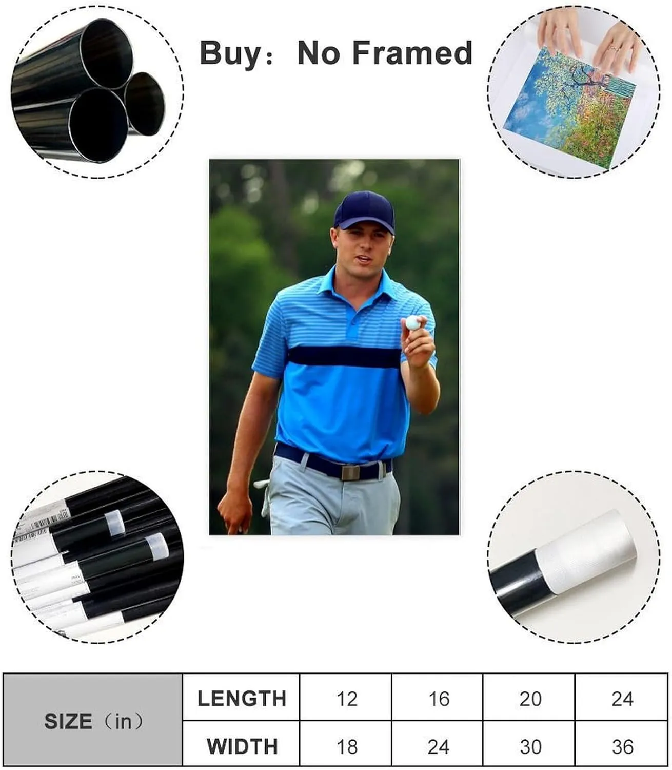 Jordan Spieth Golf Poster111 Canvas Poster Bedroom Decor Sports Landscape Office Room Decor Gift Unframe:24x36inch(60x90cm)
