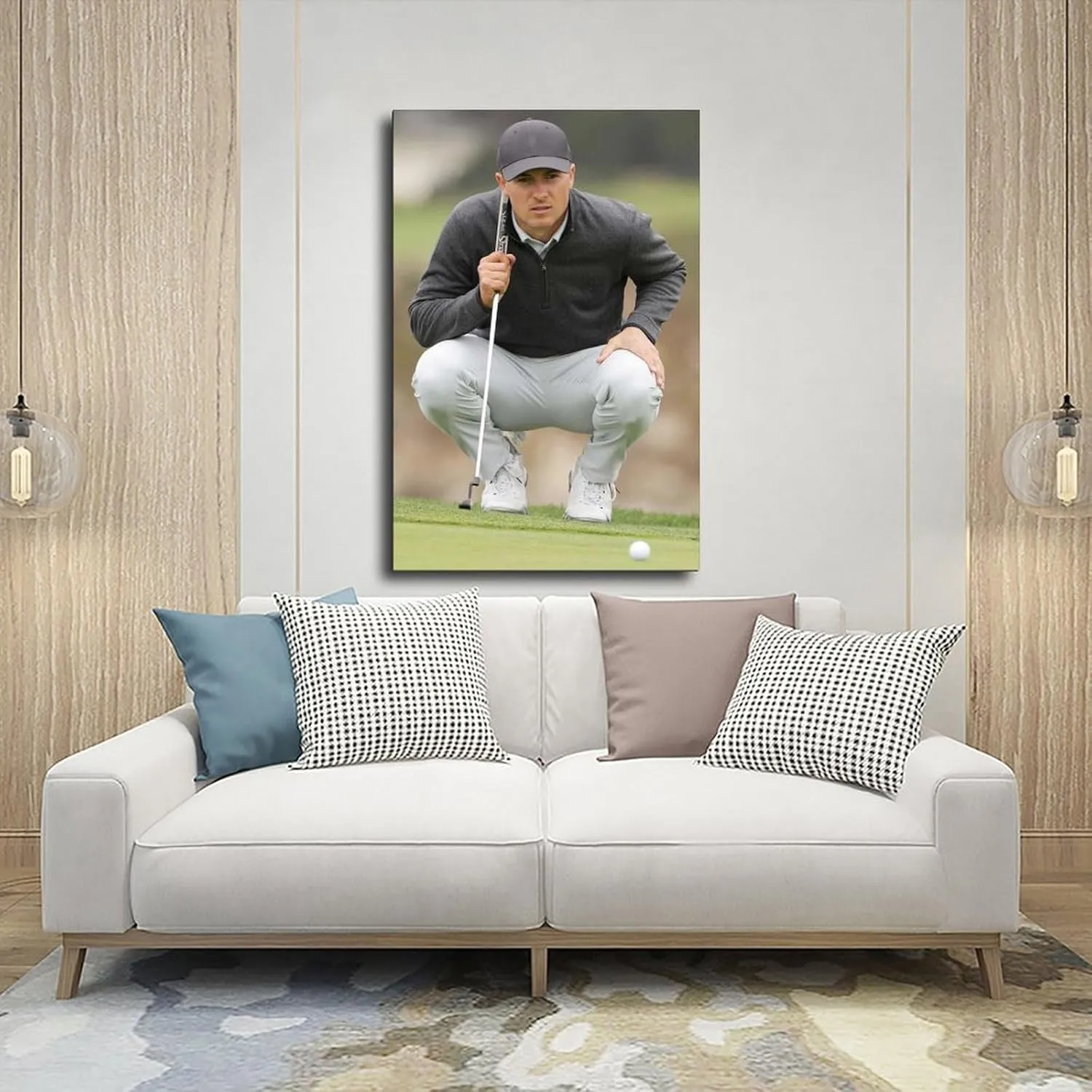 Jordan Spieth Golf Poster20 Canvas Poster Bedroom Decor Sports Landscape Office Room Decor Gift Frame:12x18inch(30x45cm)