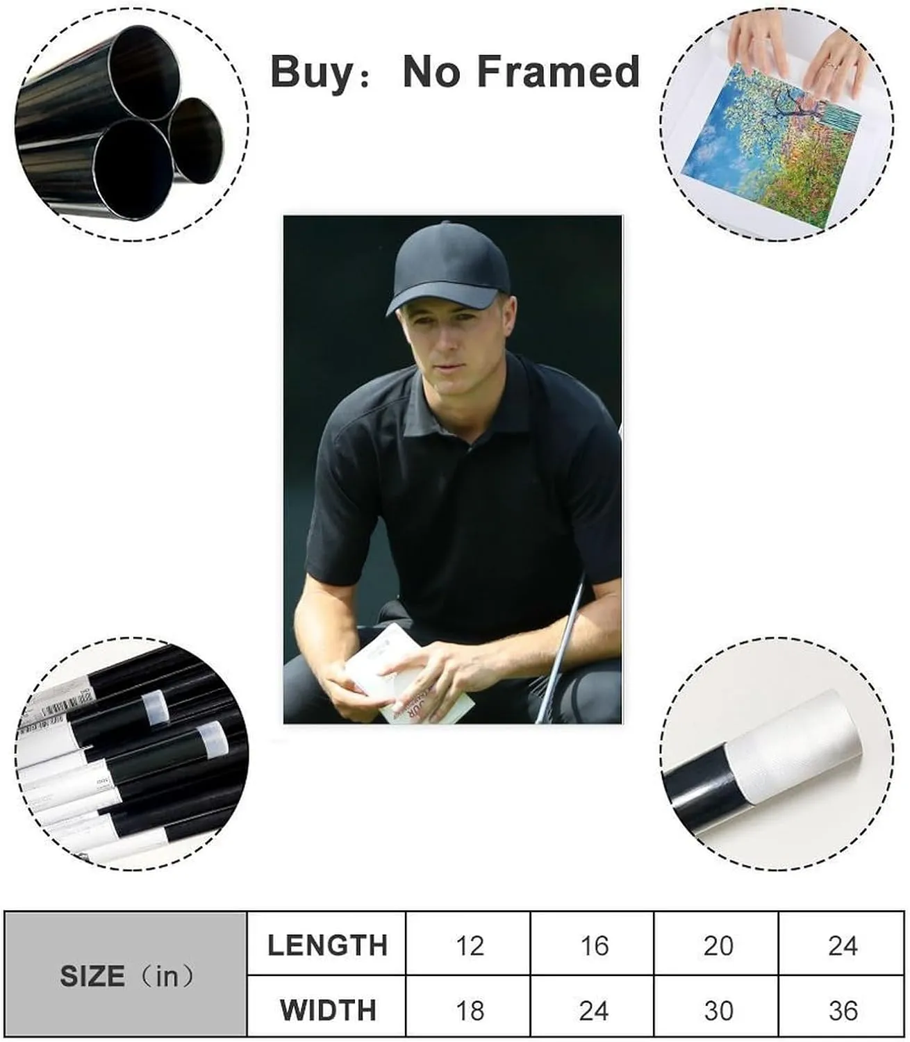 Jordan Spieth Golf Poster33 Canvas Poster Bedroom Decor Sports Landscape Office Room Decor Gift Unframe:16x24inch(40x60cm)
