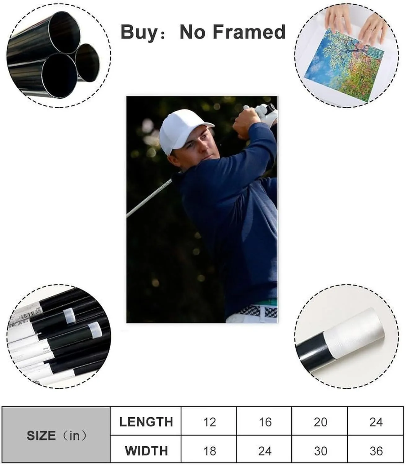 Jordan Spieth Golf Poster87 Canvas Poster Bedroom Decor Sports Landscape Office Room Decor Gift Unframe:12x18inch(30x45cm)