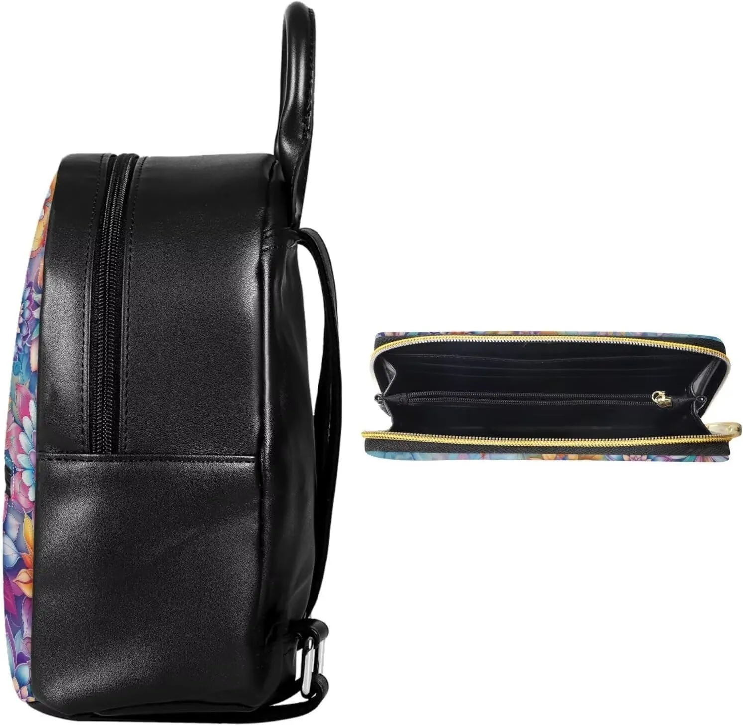 JoyLamoria Blossom Flower Backpack Shoulder Bag Backpack Lightweight Portable Wallet Coin Purse Handbag for Women Girls