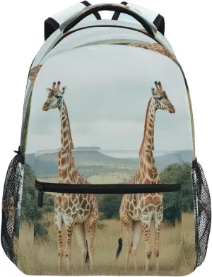 JSTEL Cartoon Giraffe Backpack for School Elementary,Kid Bookbag Giraffe Toddler Backpack Kid Back to School Gift