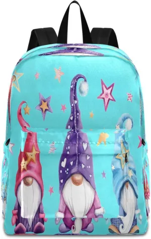 JSTEL Gnome Backpack for School Elementary,Kid Bookbag Gnome Toddler Backpack Teenager School Backpack