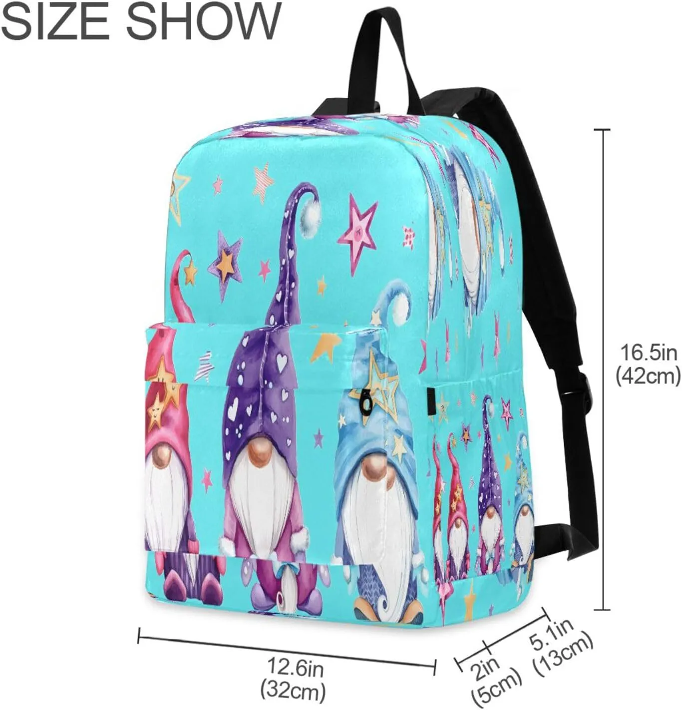 JSTEL Gnome Backpack for School Elementary,Kid Bookbag Gnome Toddler Backpack Teenager School Backpack