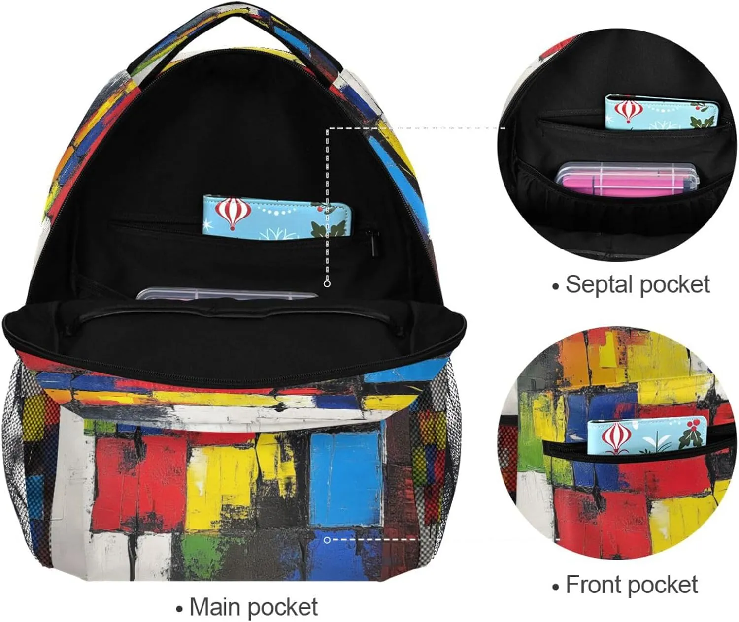 JSTEL Kid Graffiti Art Backpack,Elementary School Backpack Graffiti Art Kid Bookbag for Boy Girl Ages 5 to 13,09