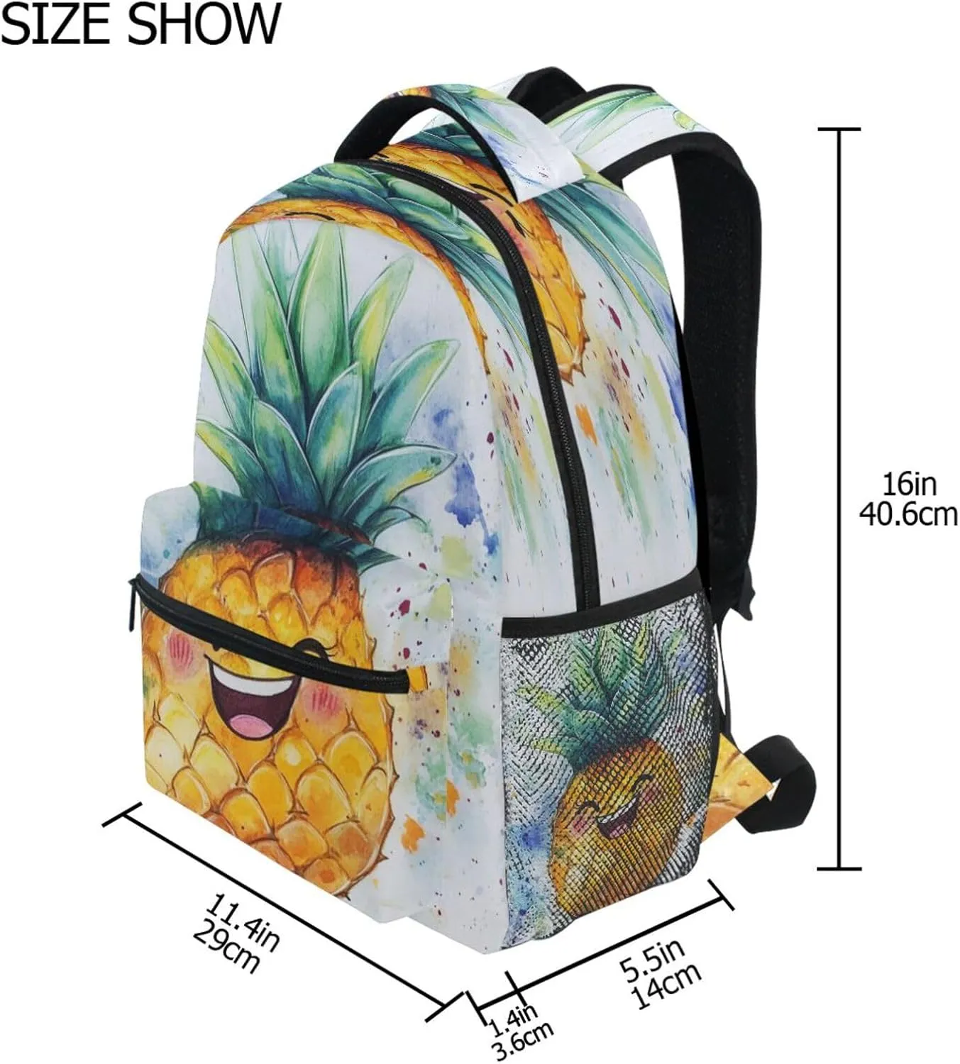 JSTEL Kid Pineapple Backpack,Elementary School Backpack Pineapple Kid Bookbag for Boy Girl Ages 5 to 13,04