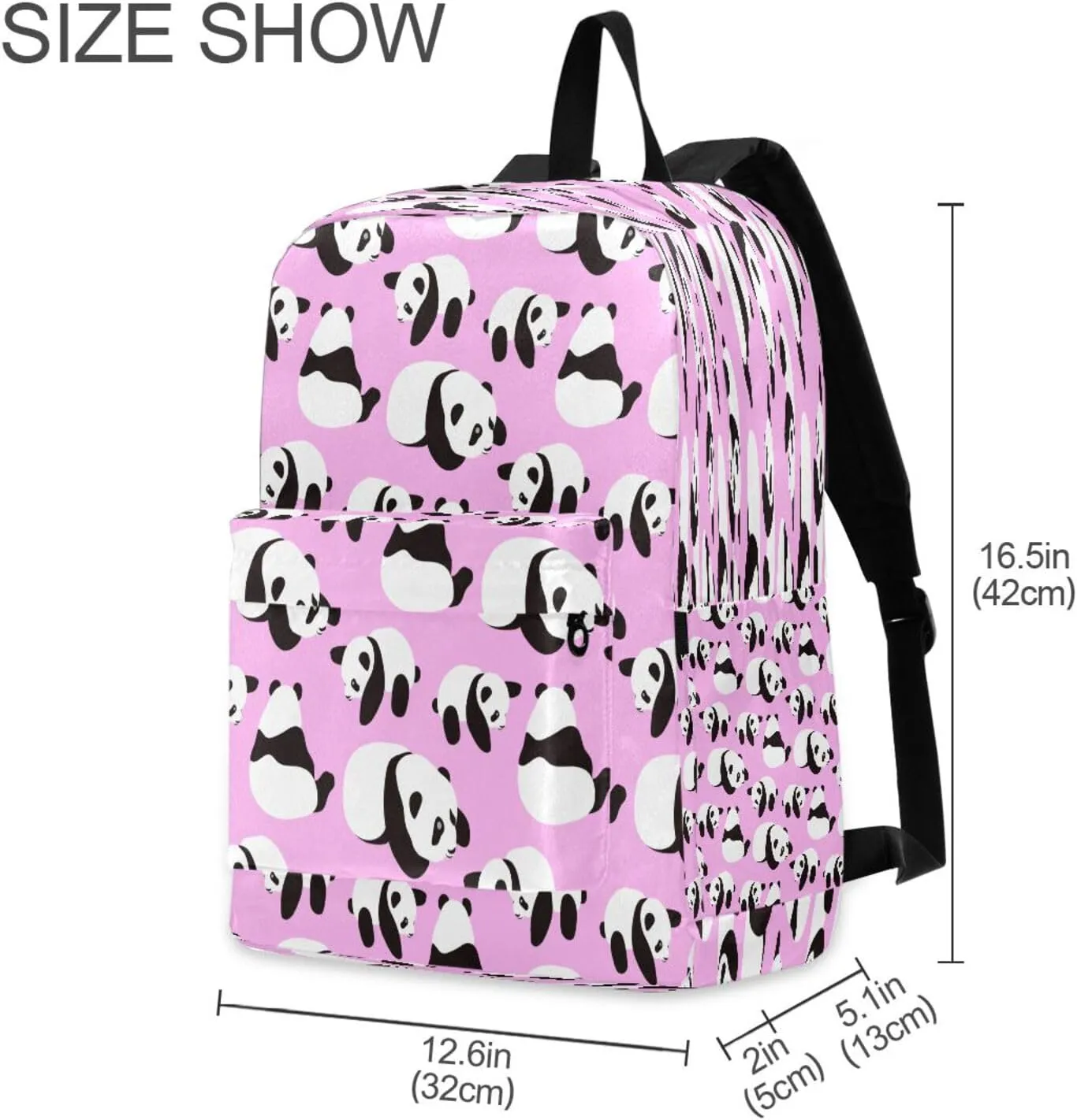 JSTEL Panda School Backpack for Kid 5-19 yrs,Panda Backpack Childen School Bag Polyester Bookbag