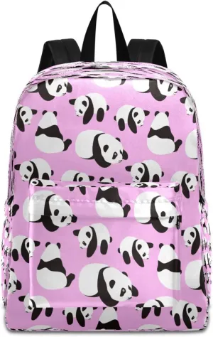 JSTEL Panda School Backpack for Kid 5-19 yrs,Panda Backpack Childen School Bag Polyester Bookbag