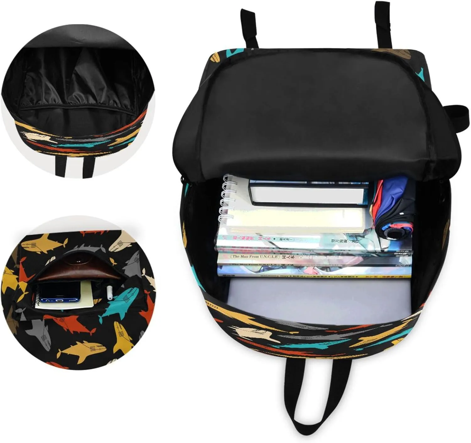 JSTEL Shark Backpack Toddler Teenager School Backpack Shark Kid Bookbag for Boys Girl Ages 5 to 19