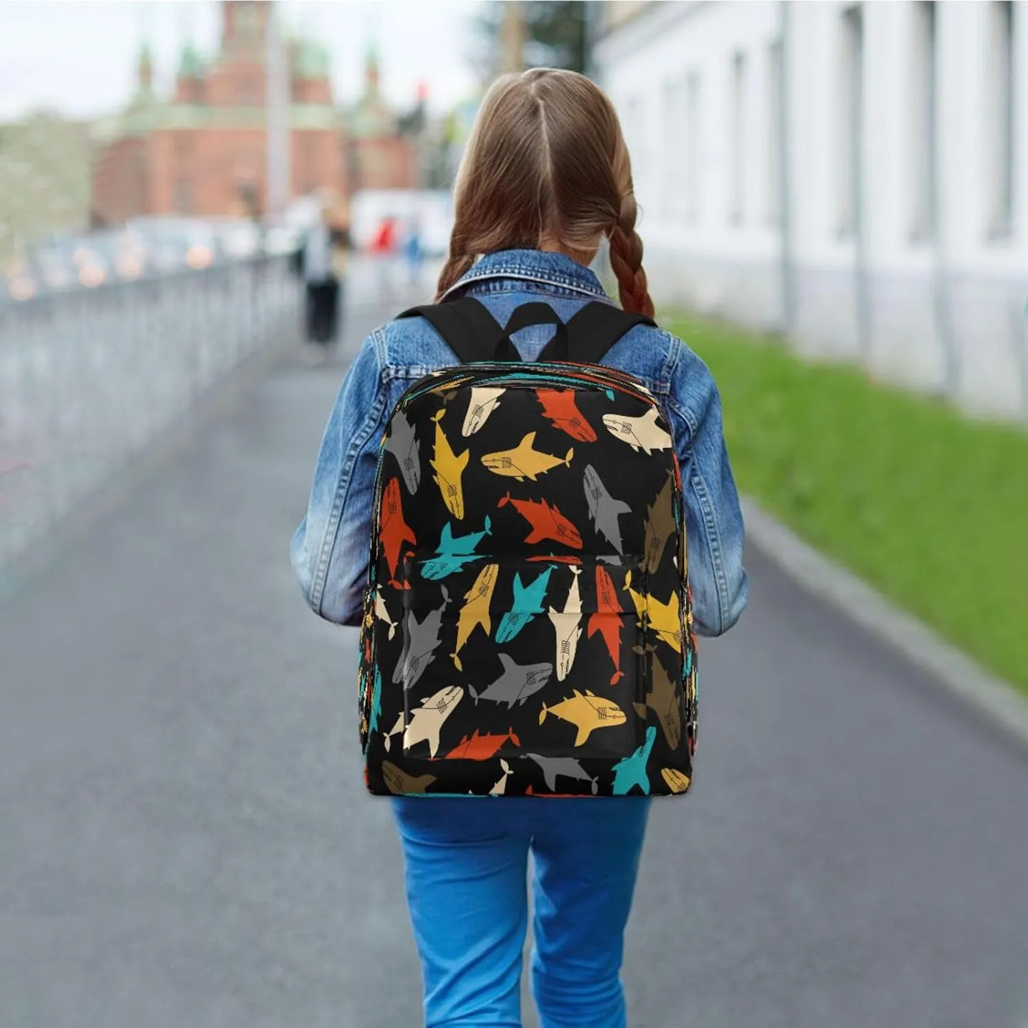 JSTEL Shark Backpack Toddler Teenager School Backpack Shark Kid Bookbag for Boys Girl Ages 5 to 19