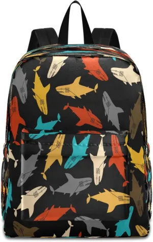 JSTEL Shark Backpack Toddler Teenager School Backpack Shark Kid Bookbag for Boys Girl Ages 5 to 19