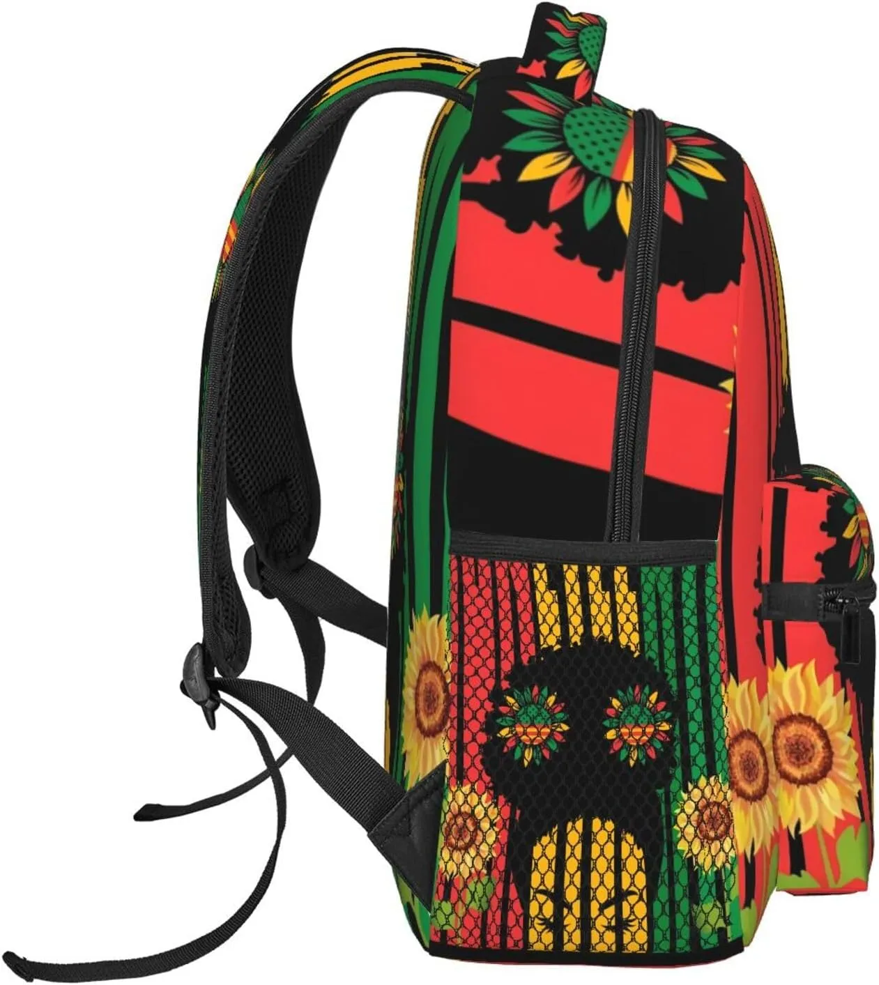 Juneteenth Black History Month Sunflower Woman Backpack Lightweight Laptop Backpack Casual Daypack Travel Double Shoulder Bag For Women Men