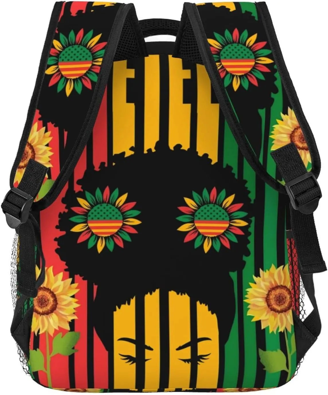 Juneteenth Black History Month Sunflower Woman Backpack Lightweight Laptop Backpack Casual Daypack Travel Double Shoulder Bag For Women Men