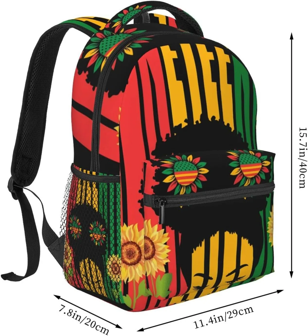 Juneteenth Black History Month Sunflower Woman Backpack Lightweight Laptop Backpack Casual Daypack Travel Double Shoulder Bag For Women Men