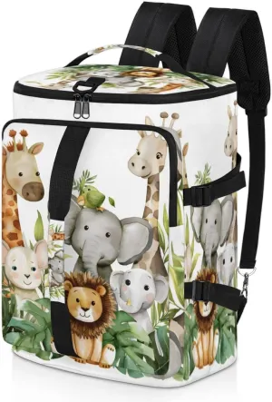 Jungle Forest Animals Travel Backpack for Women Men, Flight Approved Carry on Backpack, Laptop Weekender Casual Daypack for Travel, Work, Hiking