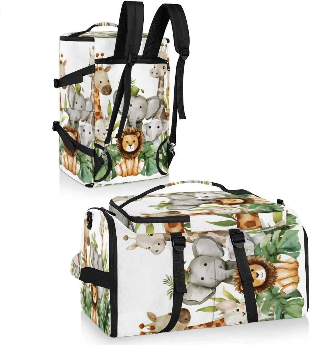 Jungle Forest Animals Travel Backpack for Women Men, Flight Approved Carry on Backpack, Laptop Weekender Casual Daypack for Travel, Work, Hiking