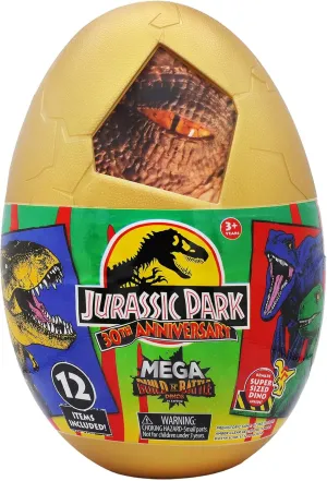 Jurassic World Captivz Dominion Mega Egg Mega Fun with Pop n Lock Dinosaur Toys, Slime, Zoom Rider Vehicle, Dominion Game and Battle Tokens