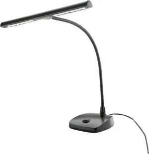 K&M Konig & Meyer 12297.090.55 Piano Lamp | Sturdy Music Light to Reduce Eye Strain While Playing | 12 LEDs, 2500 Lux | 16.338" Gooseneck with Stable Stand for Optimum Position | Black