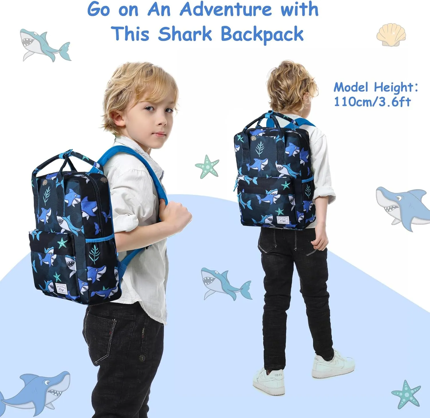 Kasqo Kids Backpack, Lightweight Toddler Backpack Children Bookbag for Preschool Kindergarten with Chest Strap