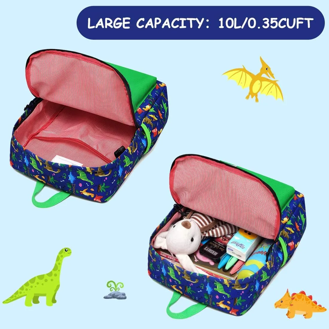 Kasqo Kids Backpack, Lightweight Toddler Backpack Children Bookbag for Preschool Kindergarten with Chest Strap