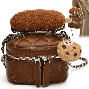 Kawaii Crossbody Bag with Cute Pendant Mini Casual Shoulder Bag with Accessories Clutch Purse Travel Daypacks