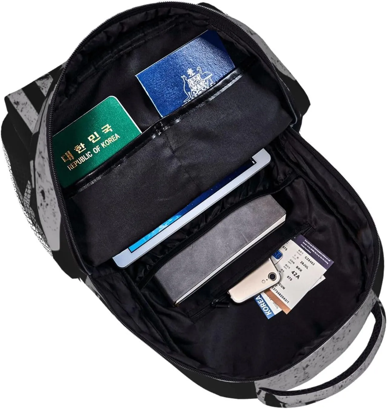 Kc-135 Stratotanker Military Tanker Aircraft Vintage Flag Backpack Casual Pack Bag Laptop Backpack With Side Pocket Front Zipper Pocket Bookpack Travel Daypack Picnic Rucksack