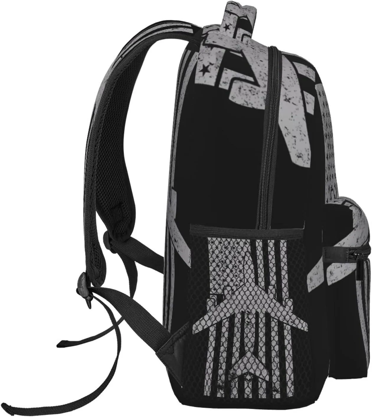 Kc-135 Stratotanker Military Tanker Aircraft Vintage Flag Backpack Casual Pack Bag Laptop Backpack With Side Pocket Front Zipper Pocket Bookpack Travel Daypack Picnic Rucksack