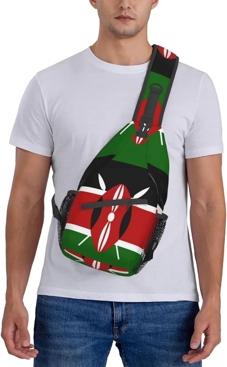Kenya Flag Outdoor Cross-body Shoulder Bag, Unisex Backpack For Women Men Young Hiking Travel