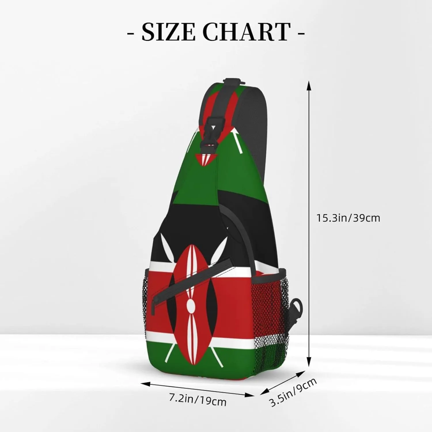 Kenya Flag Outdoor Cross-body Shoulder Bag, Unisex Backpack For Women Men Young Hiking Travel