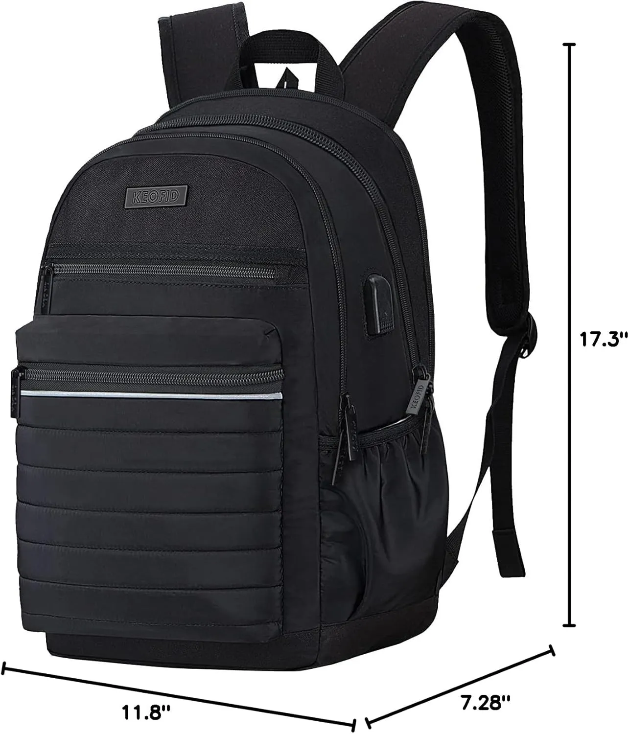 KEOFID Anti-Thief Travel Backpack for Men and Women, Backpack Purse for Women, Casual Back pack for College(Full Black)