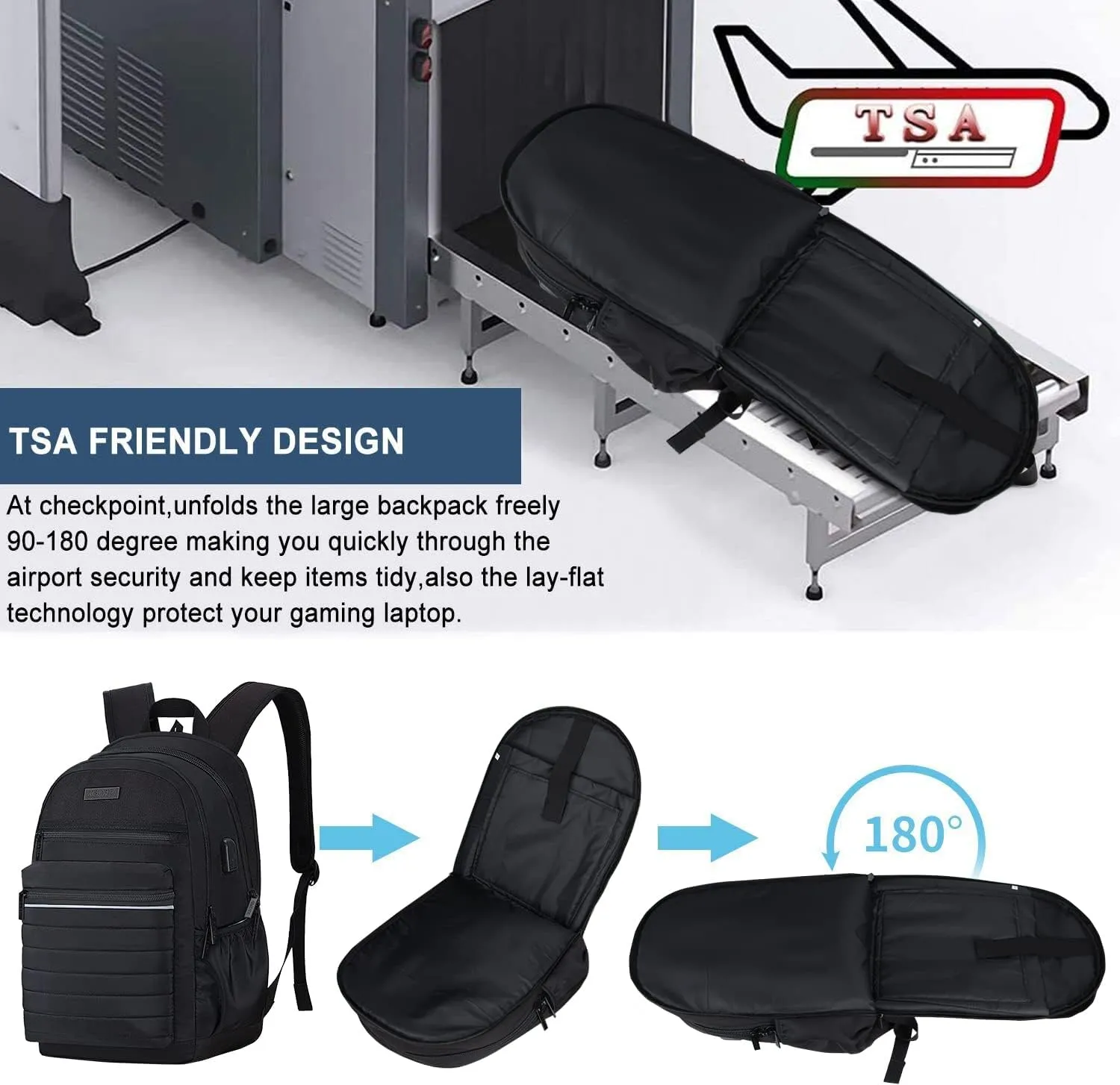 KEOFID Anti-Thief Travel Backpack for Men and Women, Backpack Purse for Women, Casual Back pack for College(Full Black)