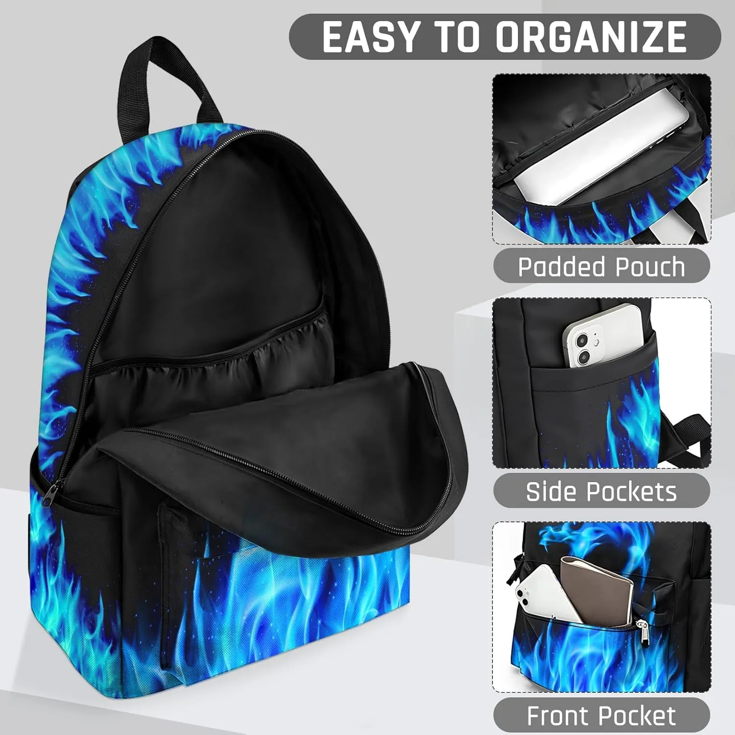 Kids Backpack for Boys，3PCS Boys Backpack with Lunch Box Set for Children Elementary Middle School Students，Lightweight School Bookbag for Travel and Daily Use