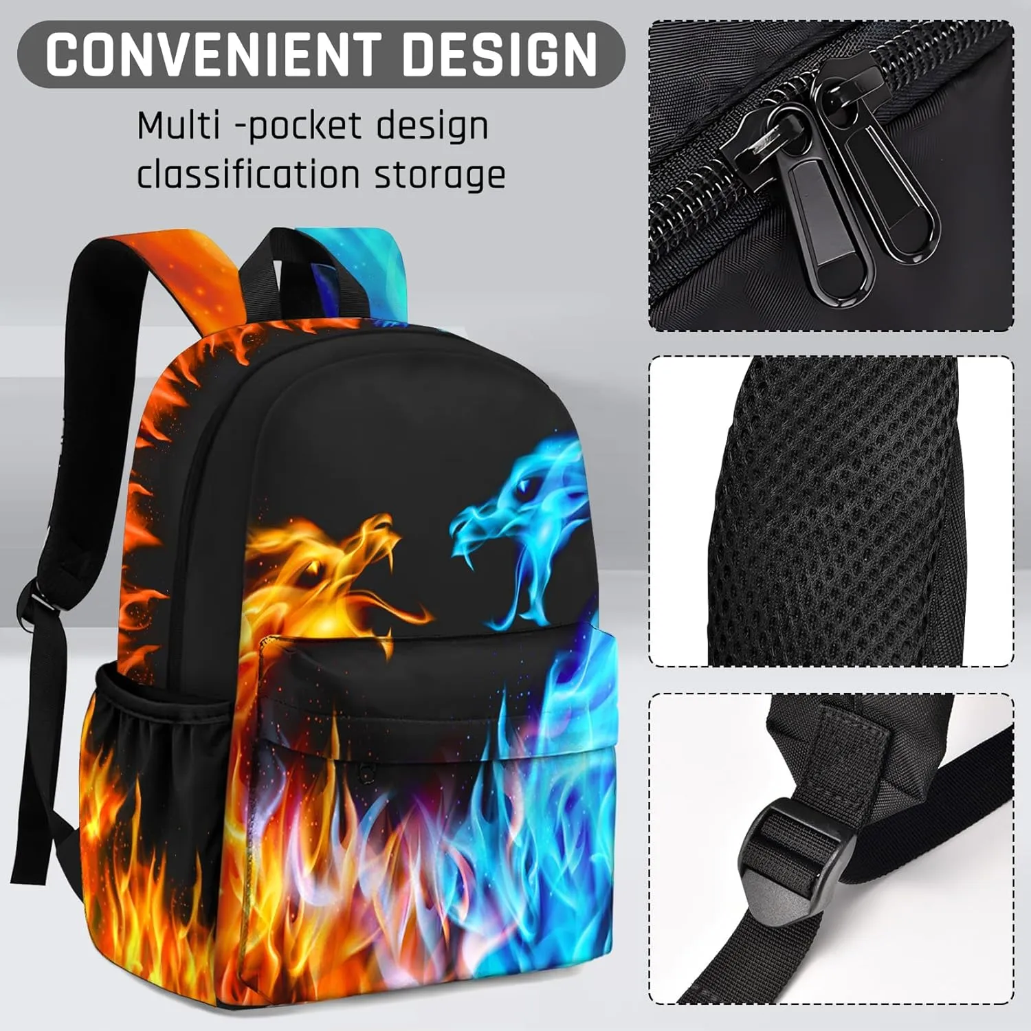 Kids Backpack for Boys，Cool Boys Backpack for Children Elementary Middle School Students，Lightweight School Bookbag for Travel and Daily Use