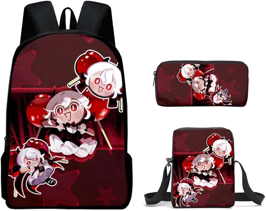 Kids Shadow Milk Cookie Backpack Shoulder Bag Pencil Case 3PCS Set -The Best Gift for Shadow Milk Cookie Fans (C01,3PCS)