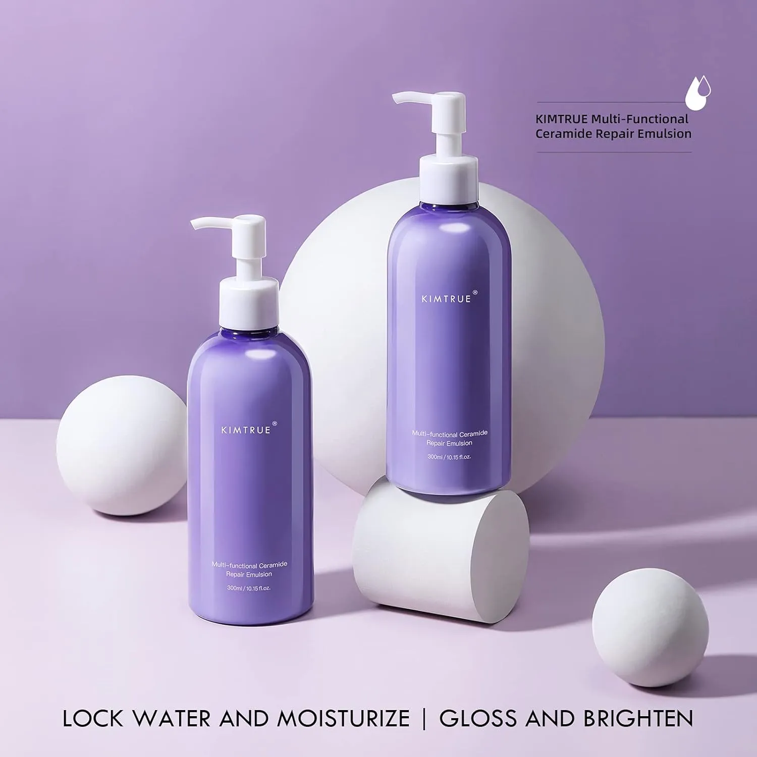 Kimtrue Body Lotion Multi-Functional Ceramide Emulsion with Hyaluronic Acid, Non-Greasy body creams for dry skin -10.15fl oz (Ceramide Body Lotion, 300ml)
