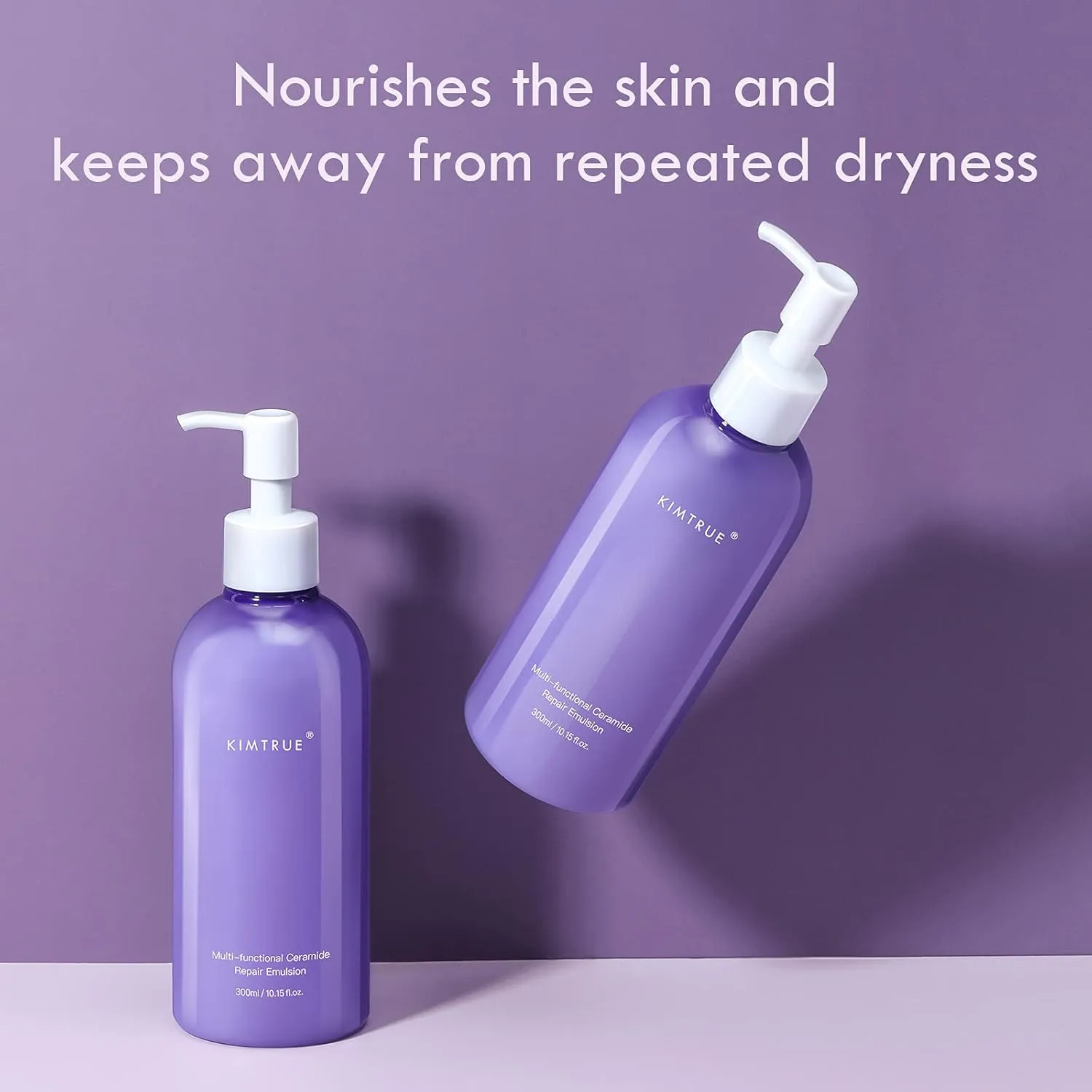 Kimtrue Body Lotion Multi-Functional Ceramide Emulsion with Hyaluronic Acid, Non-Greasy body creams for dry skin -10.15fl oz (Ceramide Body Lotion, 300ml)