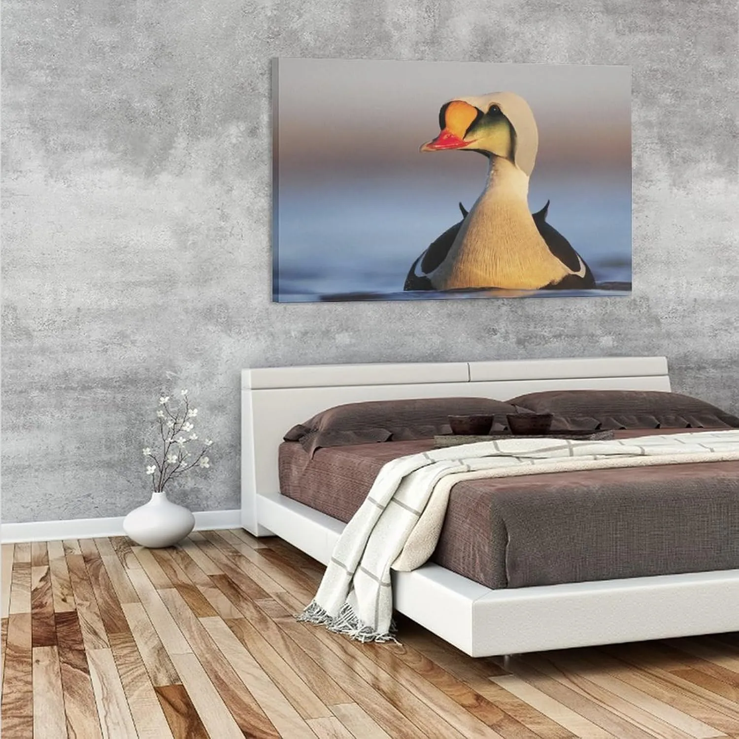 King Eider Duck Nature Lake Room Aesthetics Posters Canvas Posters Bedroom Decoration Sports Office Decoration Gifts Wall Art Decoration Printing Posters 12x18inch(30x45cm)