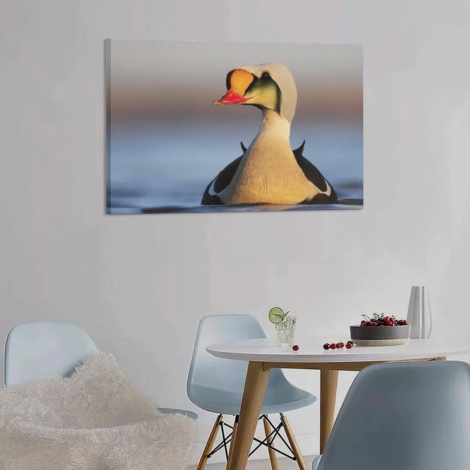 King Eider Duck Nature Lake Room Aesthetics Posters Canvas Posters Bedroom Decoration Sports Office Decoration Gifts Wall Art Decoration Printing Posters 12x18inch(30x45cm)