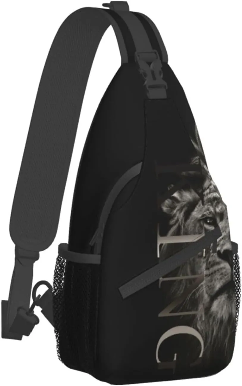 King Shoulder Bag Lion Sling Backpack Daypack Casual Backpack Hiking Bag Men Backpack Bag