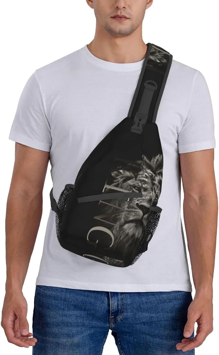 King Shoulder Bag Lion Sling Backpack Daypack Casual Backpack Hiking Bag Men Backpack Bag